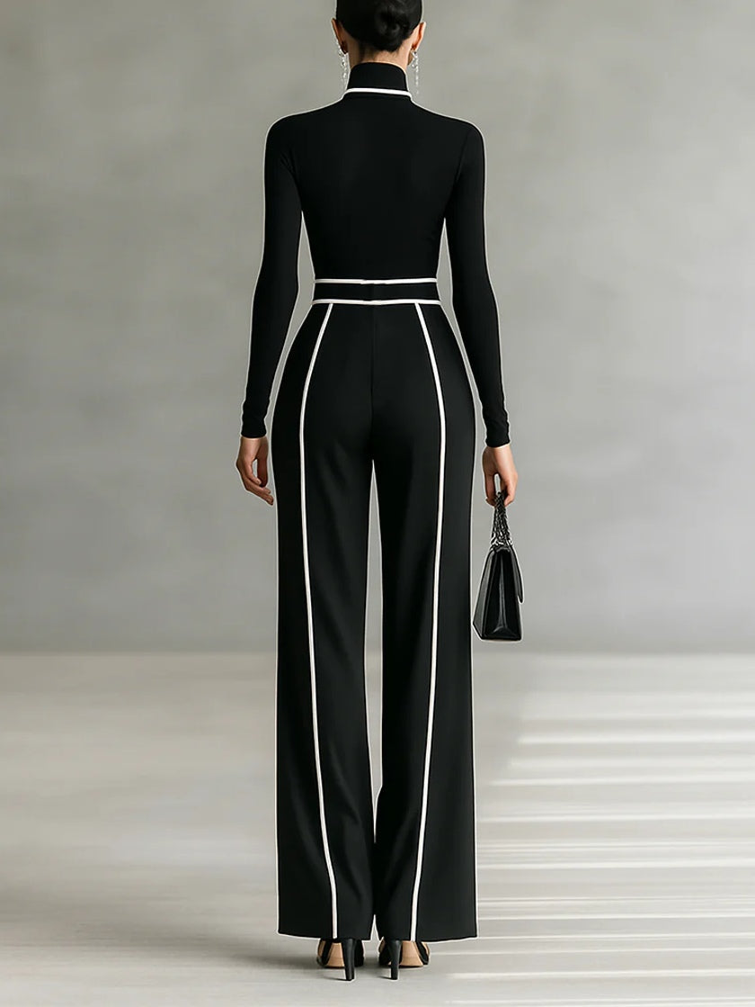 Adèle | Ensemble élégant à détails contrastants