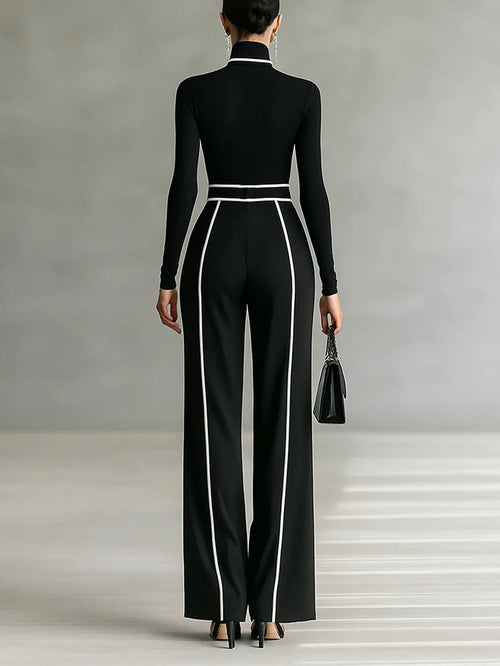 Adèle | Ensemble élégant à détails contrastants