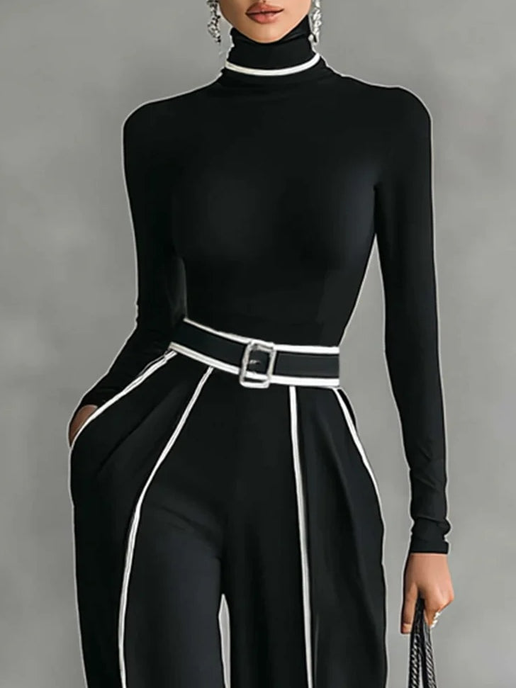 Adèle | Ensemble élégant à détails contrastants
