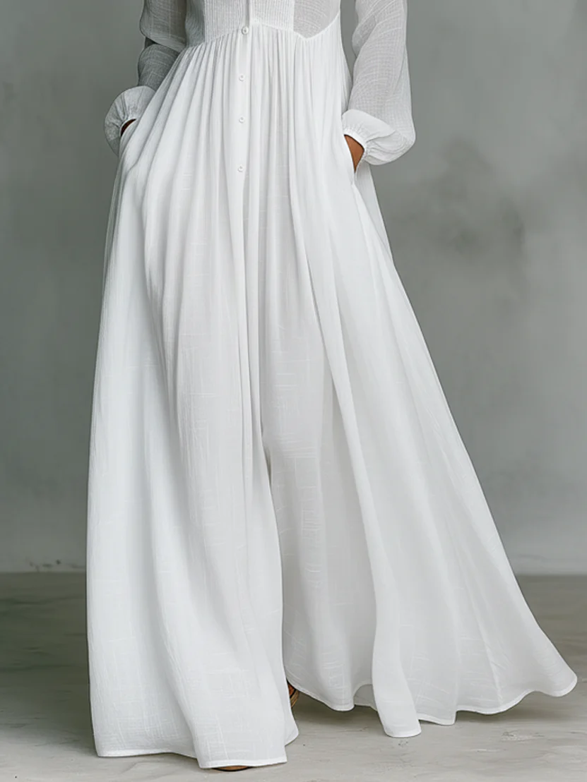 Aliénor | Robe longue minimaliste à col montant