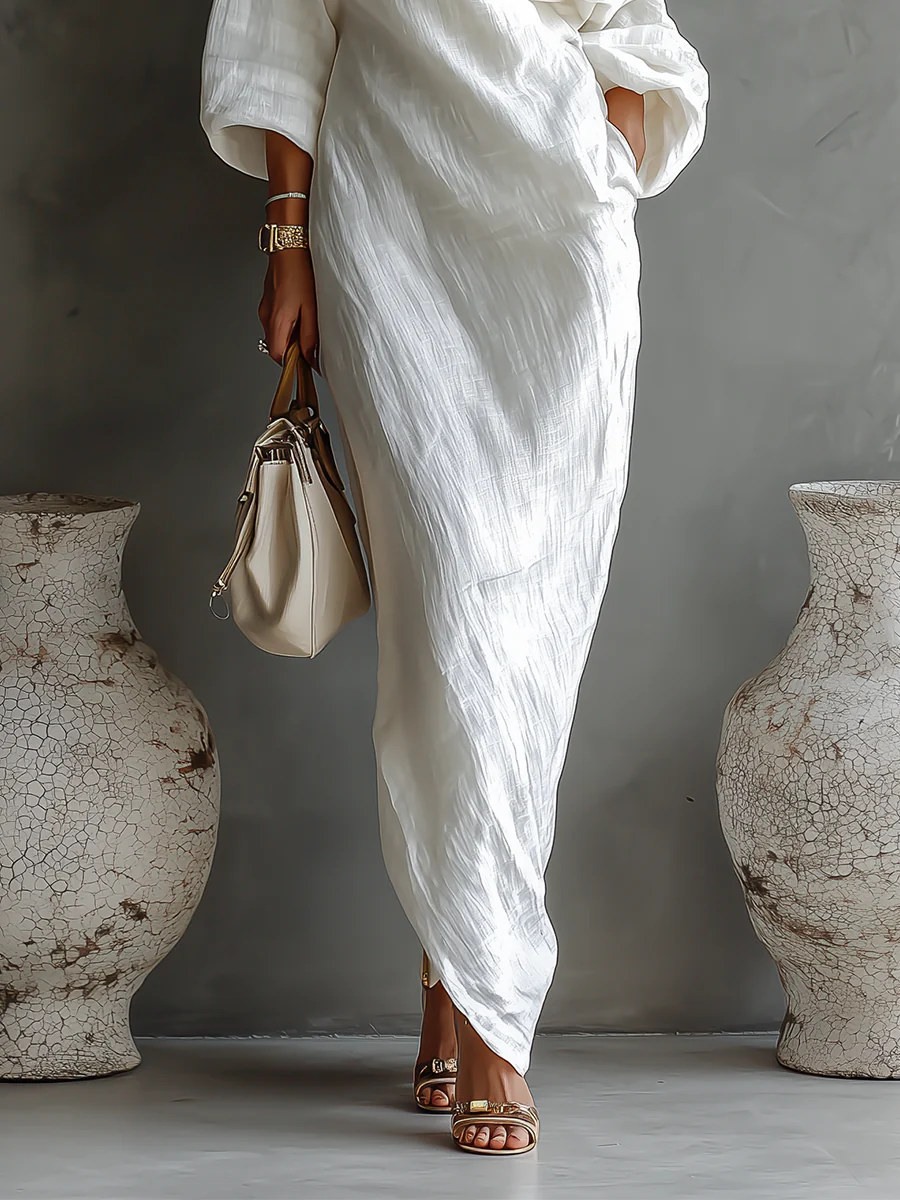 Manon | Robe longue blanche à une seule épaule
