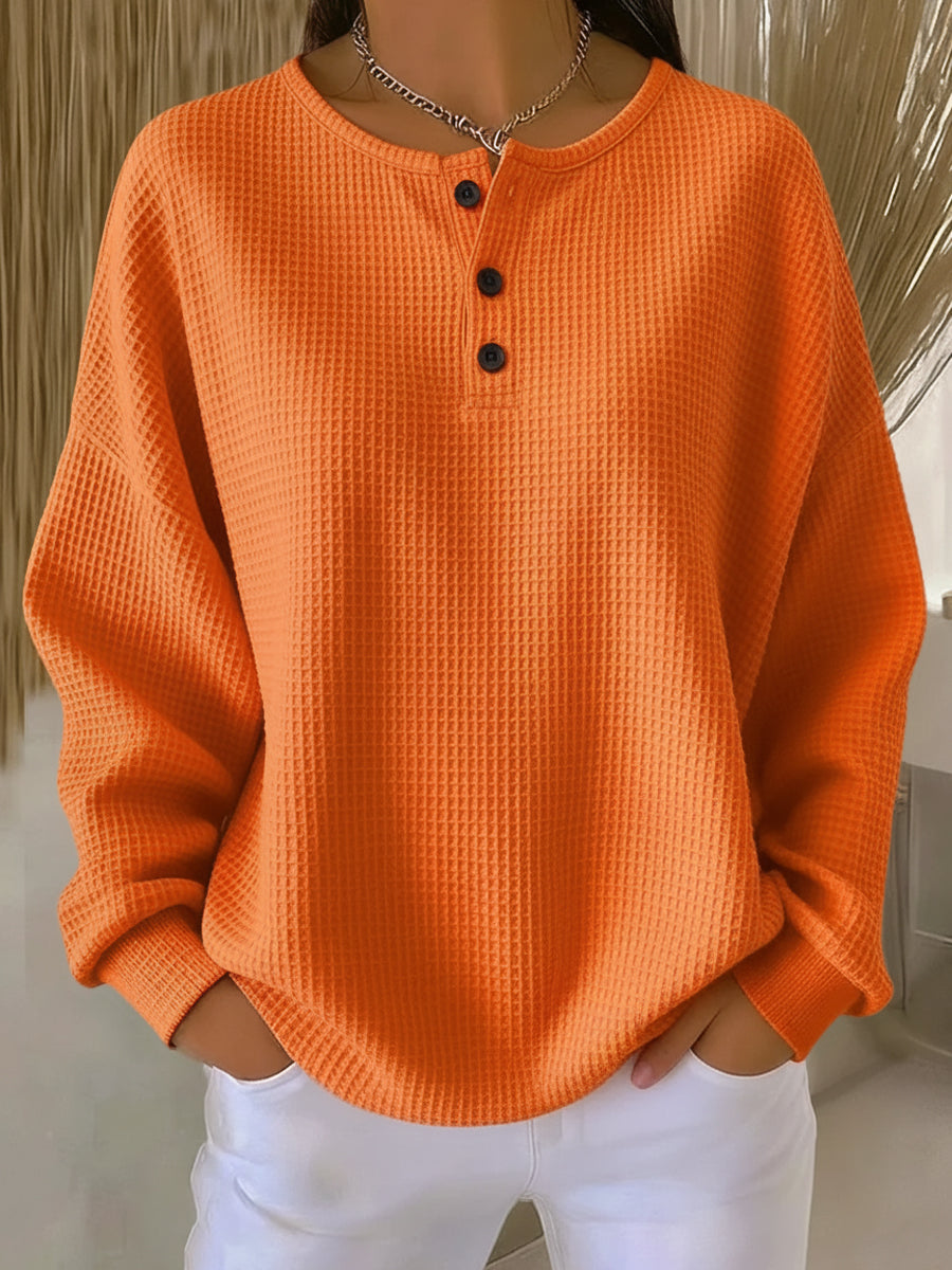 Mirabelle | Sweat henley nid d'abeille