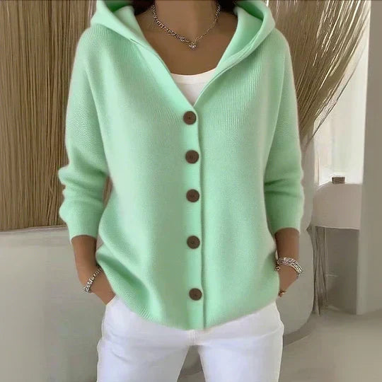 Dauphine | Cardigan à capuche boutonné
