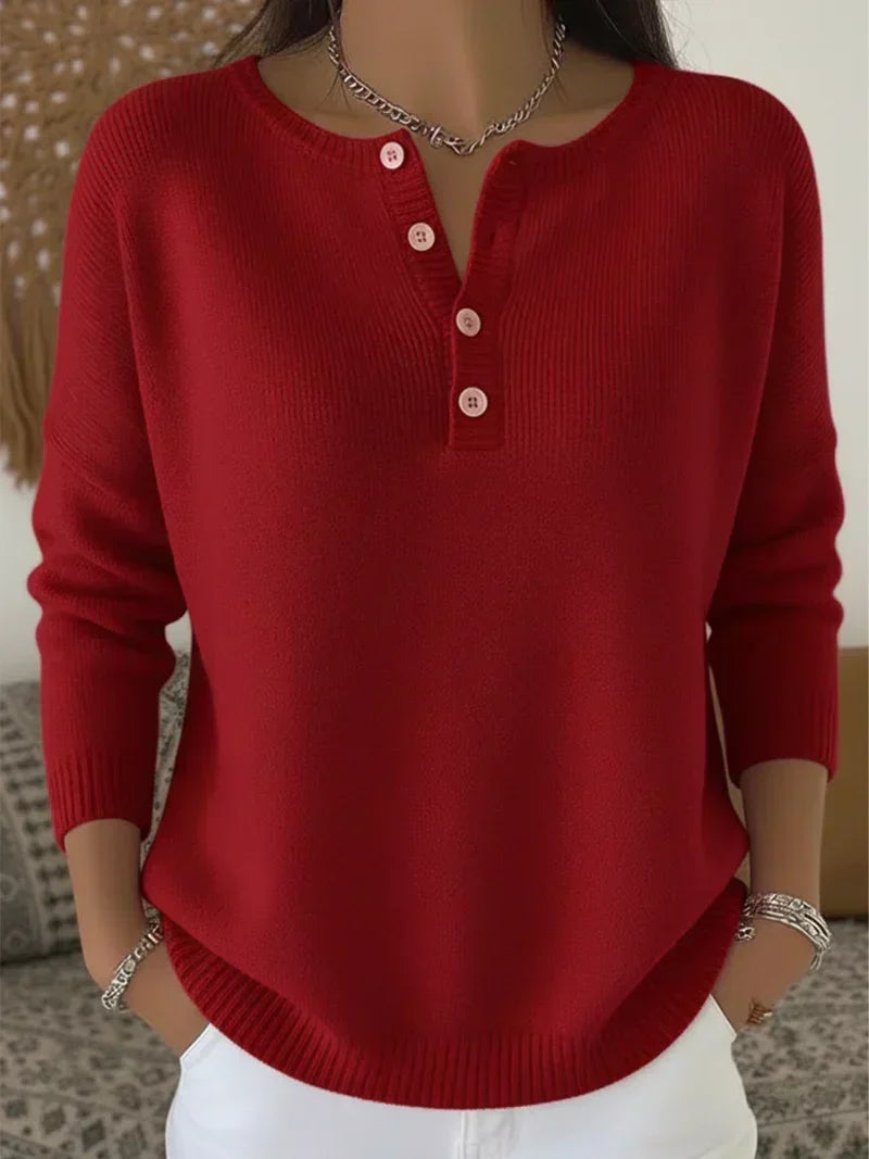 Éléonore | Pull henley boutonné