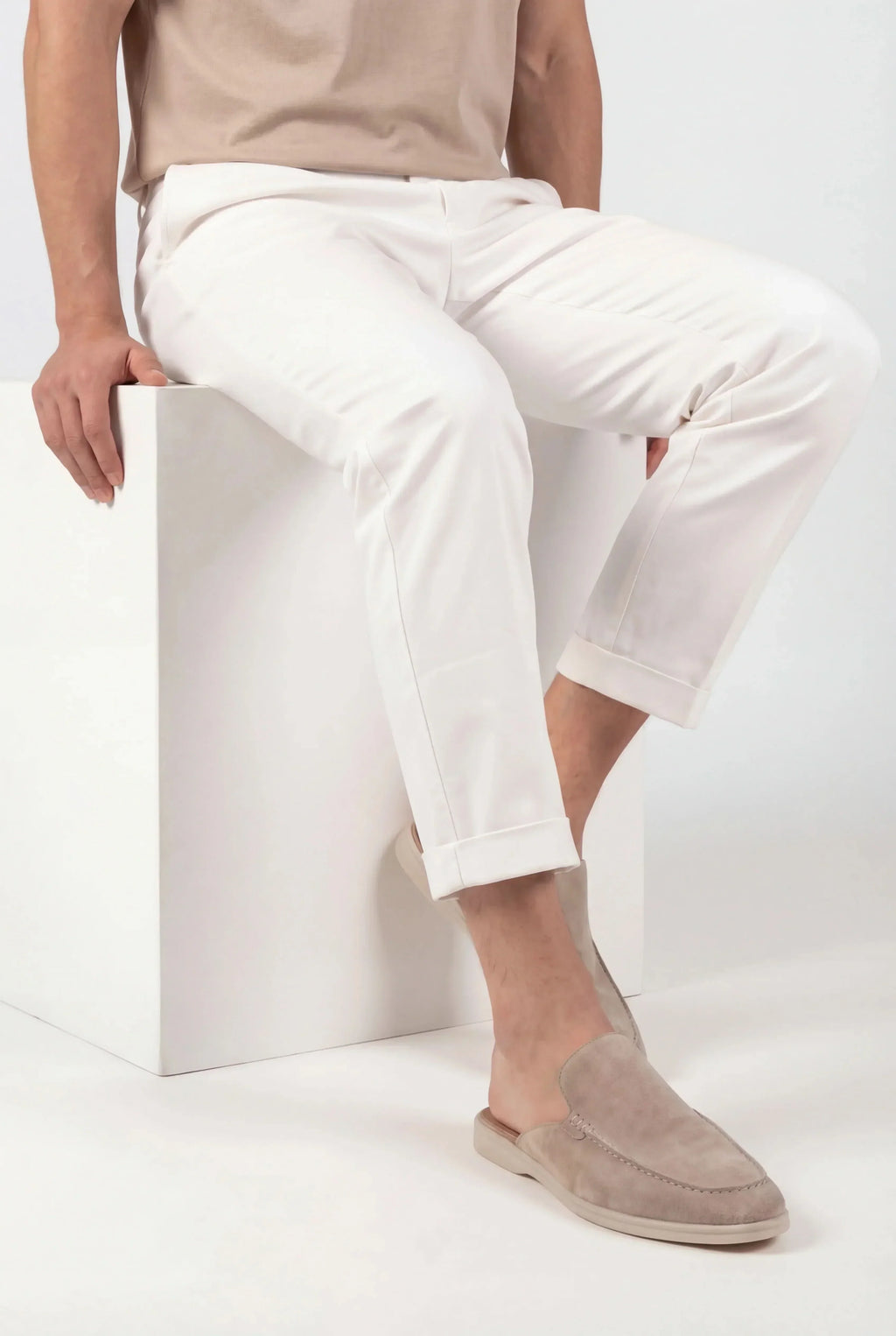 Yvette | Mules en daim beige