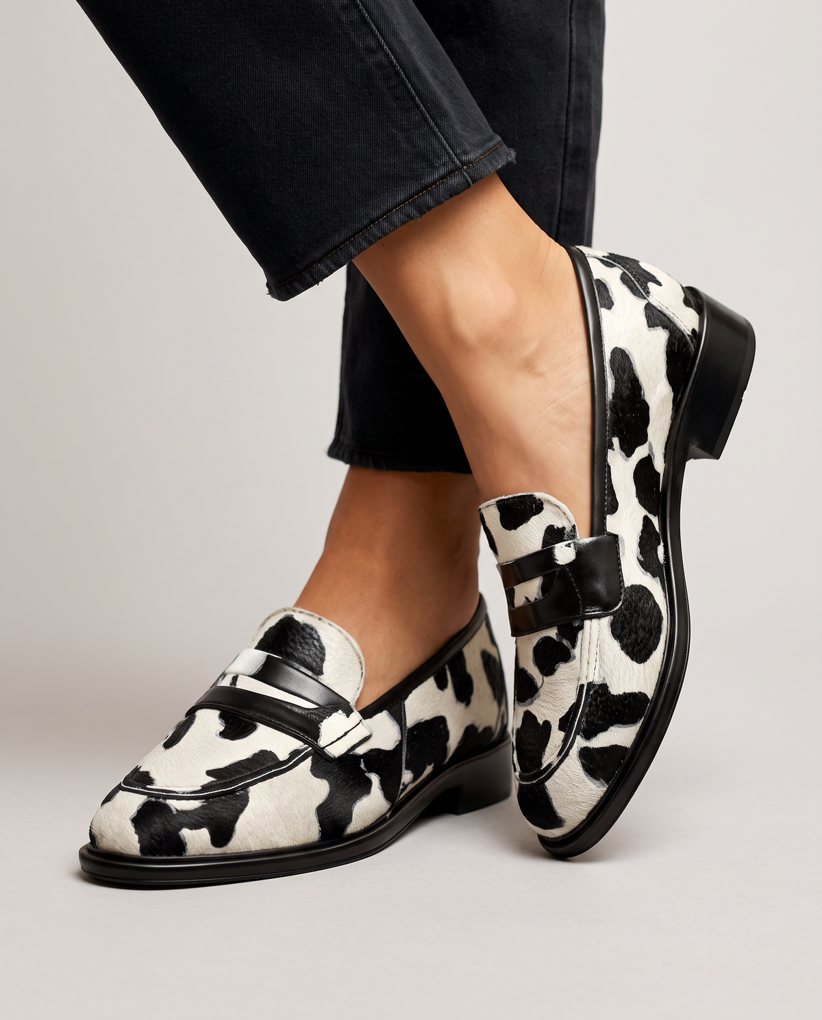 Noémie | Mocassin penny imprimé vache