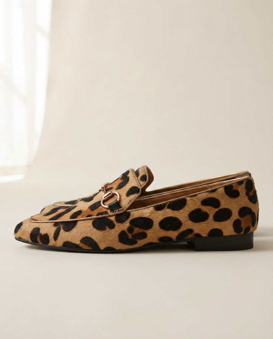 Séraphine | Mocassin léopard à mors doré