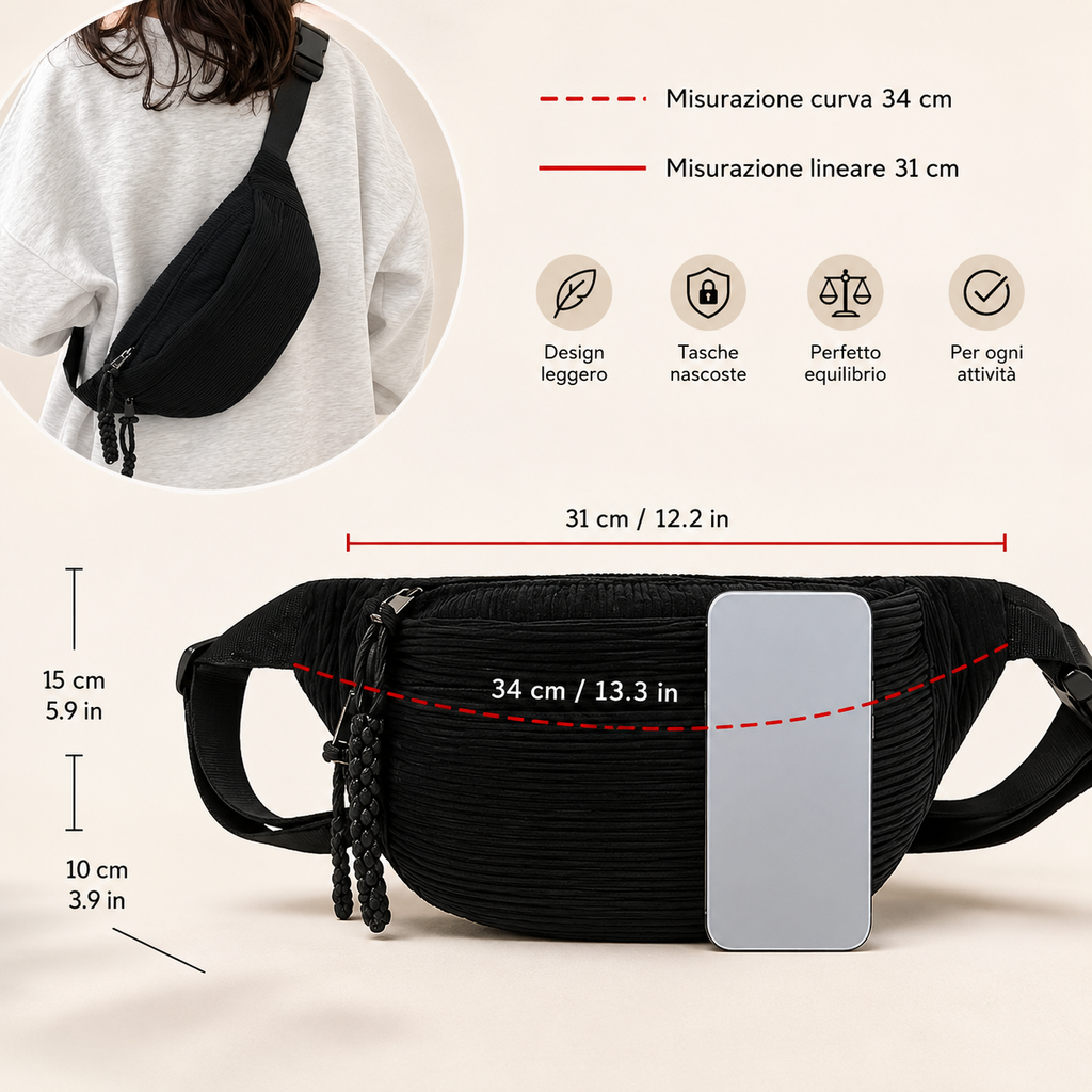 Petra | Sac à Bandoulière en Velours Côtelé