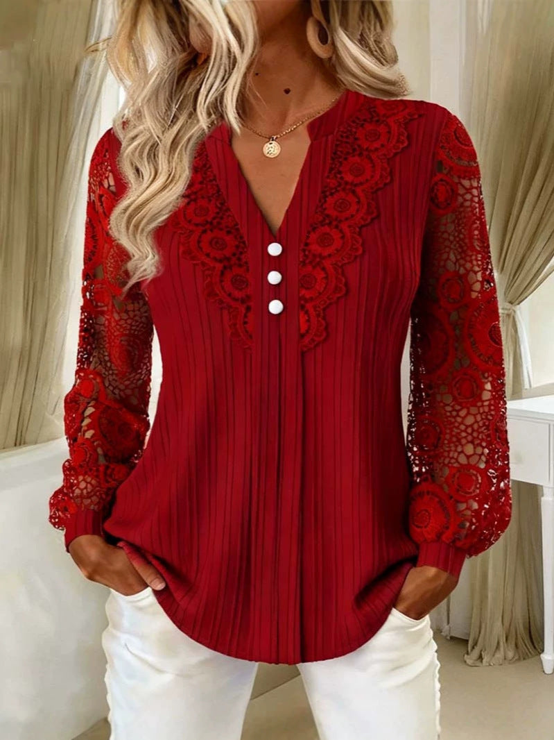 Zéphyrine | Blouse en dentelle contrastée