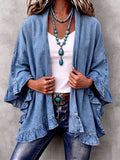 Maëline | Cardigan en jean à volants