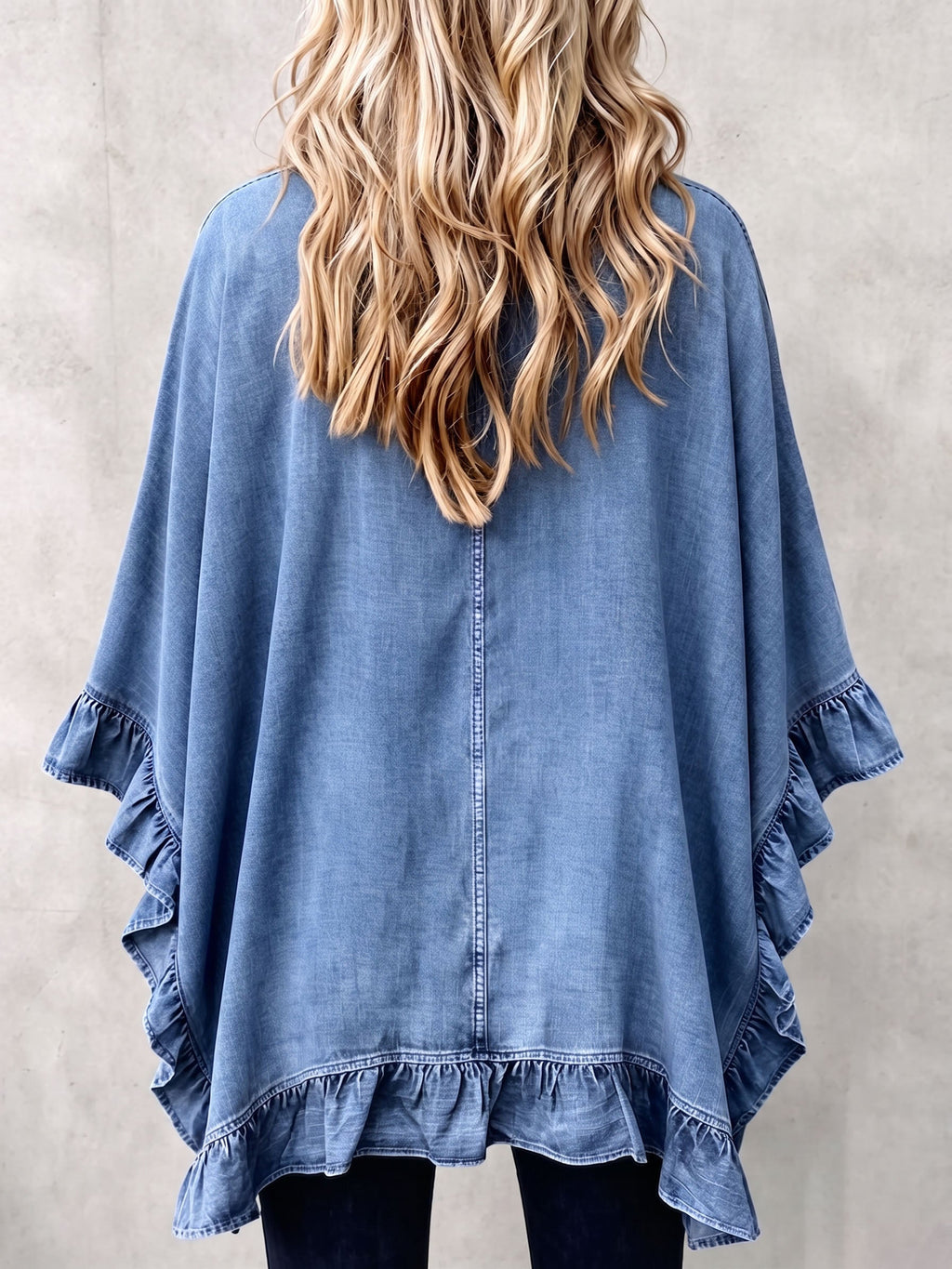 Maëline | Cardigan en jean à volants