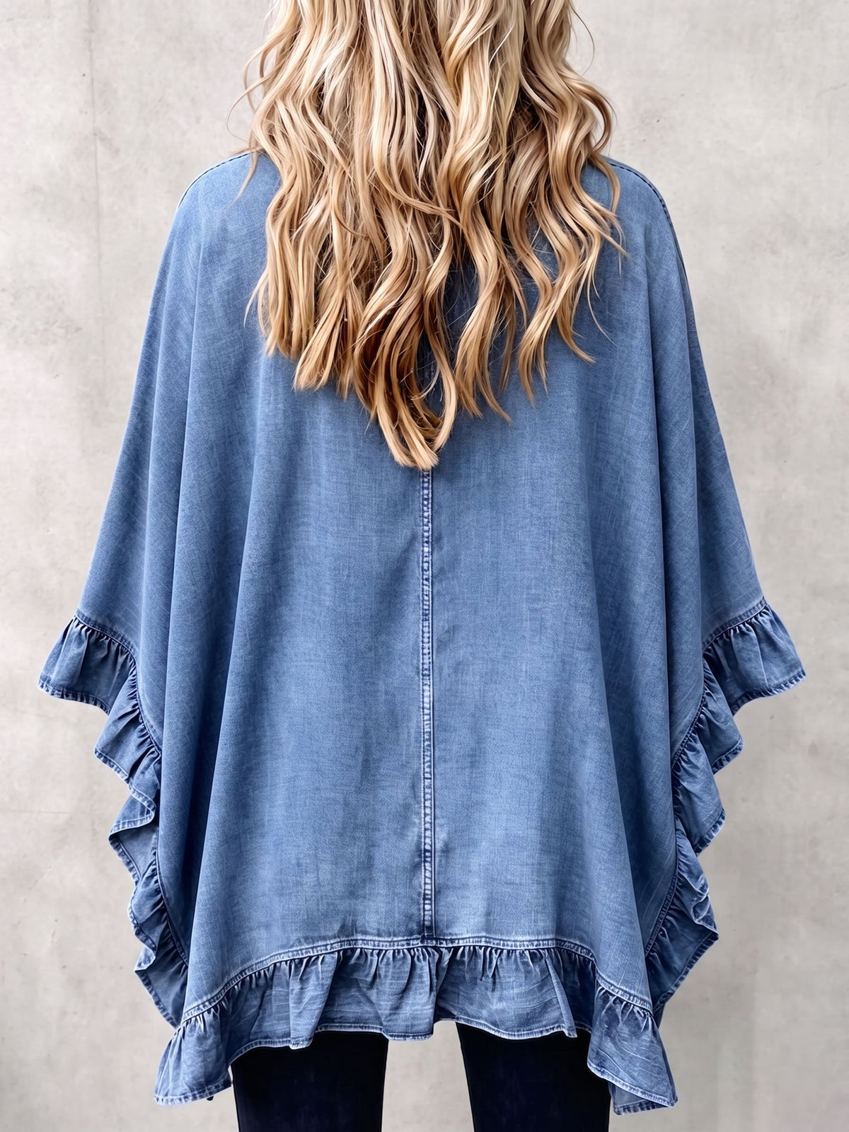 Maëline | Cardigan en jean à volants