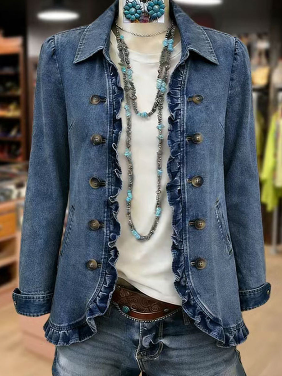 Pétronille | Veste en jean à volants