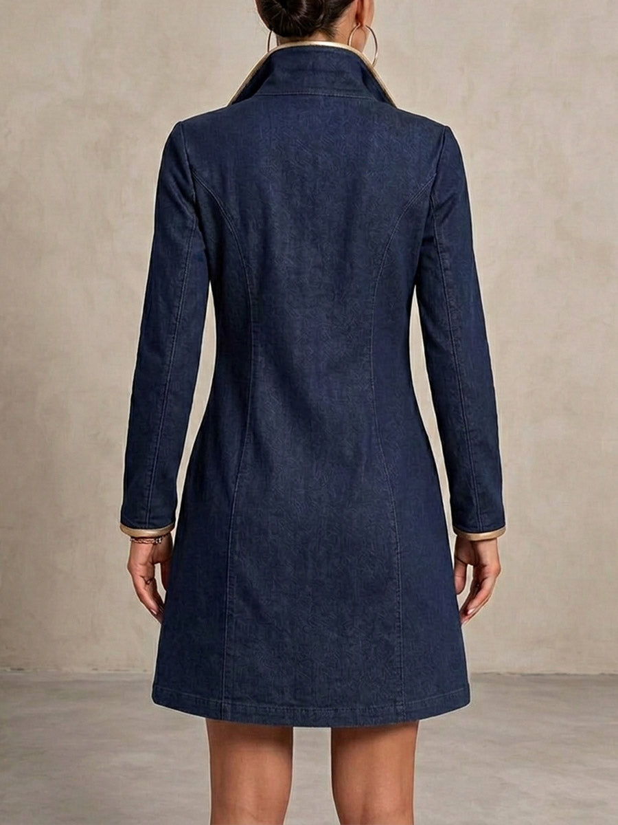 Germaine | Robe en jean à bordures dorées