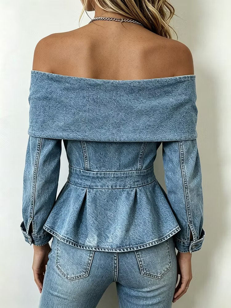 Ermeline | Top en jean à épaules dénudées