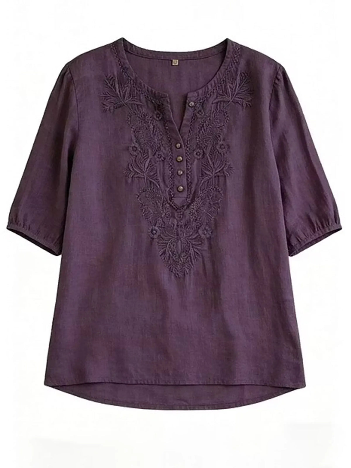 Iseult | Top brodé en lin
